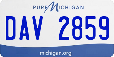 MI license plate DAV2859