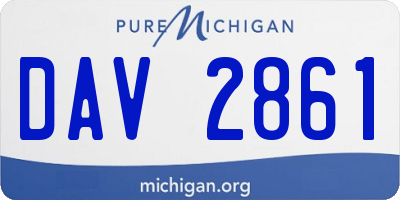 MI license plate DAV2861