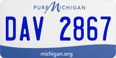 MI license plate DAV2867