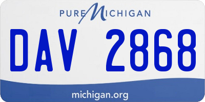 MI license plate DAV2868