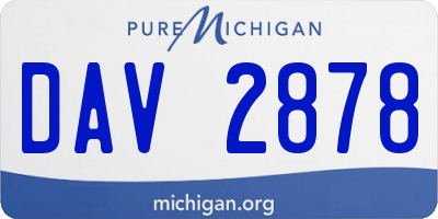 MI license plate DAV2878