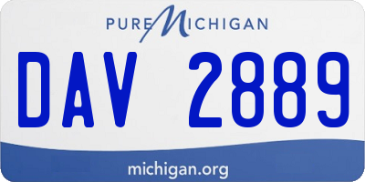 MI license plate DAV2889