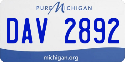 MI license plate DAV2892