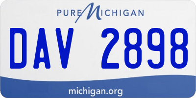 MI license plate DAV2898
