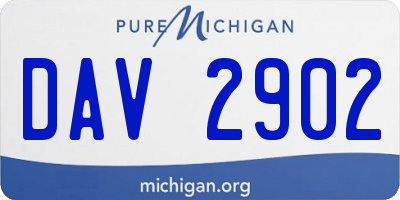 MI license plate DAV2902