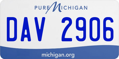 MI license plate DAV2906