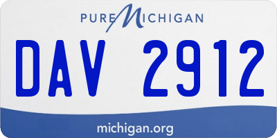 MI license plate DAV2912