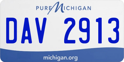 MI license plate DAV2913