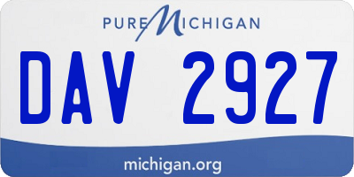 MI license plate DAV2927