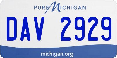 MI license plate DAV2929