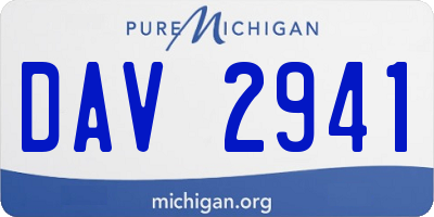 MI license plate DAV2941