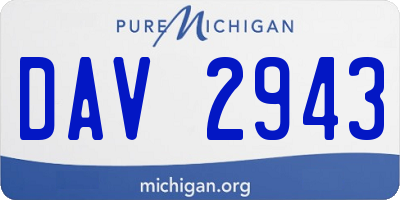MI license plate DAV2943