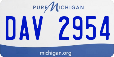 MI license plate DAV2954