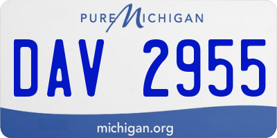 MI license plate DAV2955