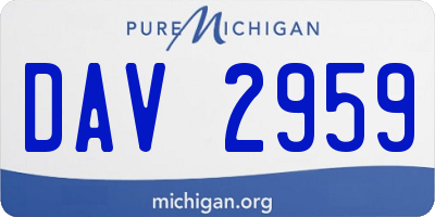 MI license plate DAV2959