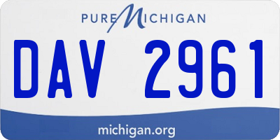 MI license plate DAV2961