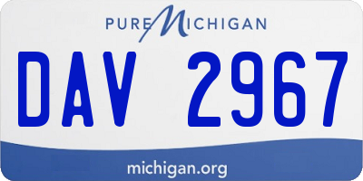 MI license plate DAV2967
