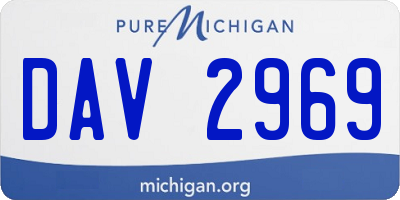 MI license plate DAV2969