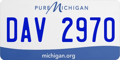 MI license plate DAV2970