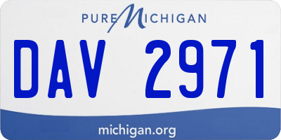 MI license plate DAV2971