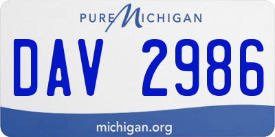 MI license plate DAV2986