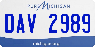 MI license plate DAV2989