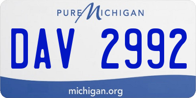 MI license plate DAV2992