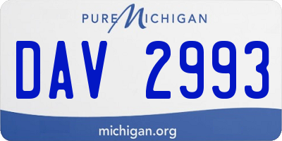 MI license plate DAV2993