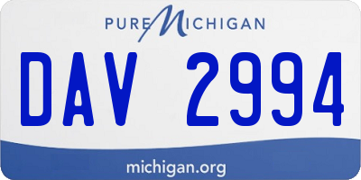 MI license plate DAV2994