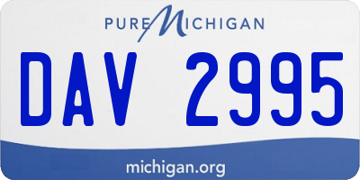 MI license plate DAV2995