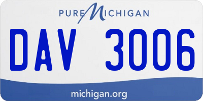 MI license plate DAV3006