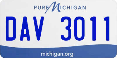 MI license plate DAV3011