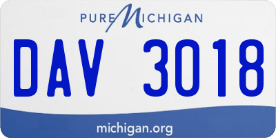 MI license plate DAV3018