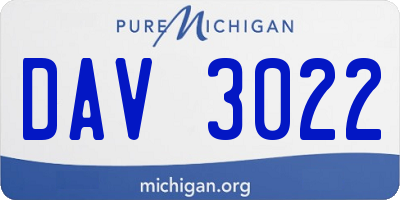 MI license plate DAV3022