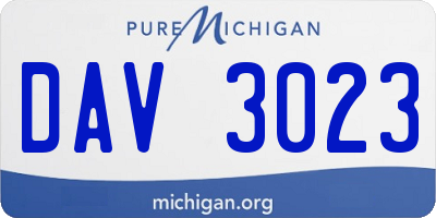 MI license plate DAV3023