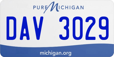 MI license plate DAV3029