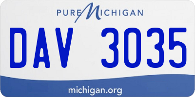 MI license plate DAV3035