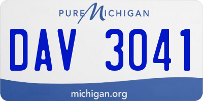 MI license plate DAV3041