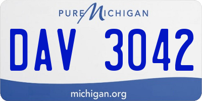MI license plate DAV3042