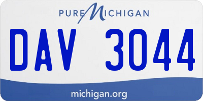 MI license plate DAV3044