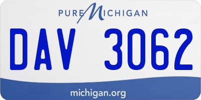 MI license plate DAV3062