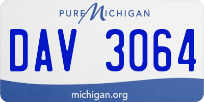 MI license plate DAV3064