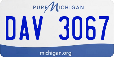 MI license plate DAV3067