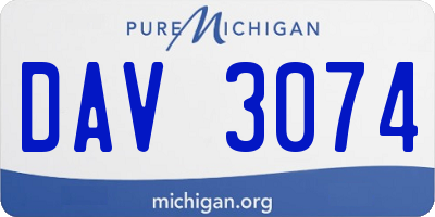MI license plate DAV3074