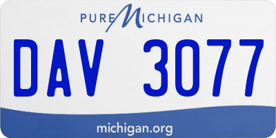 MI license plate DAV3077