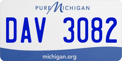 MI license plate DAV3082