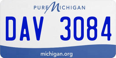 MI license plate DAV3084