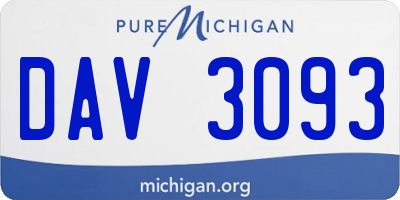 MI license plate DAV3093
