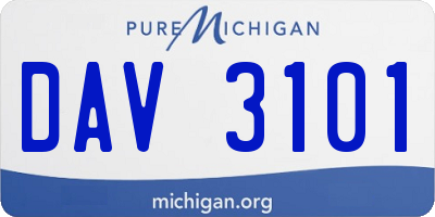 MI license plate DAV3101