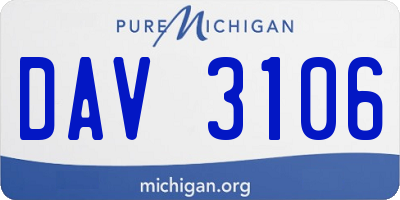 MI license plate DAV3106